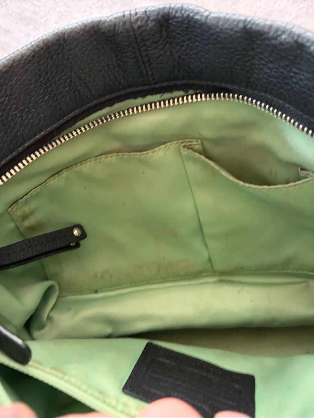 Coach Black Pebbled Leather Hobo with Silver Chain Accents
